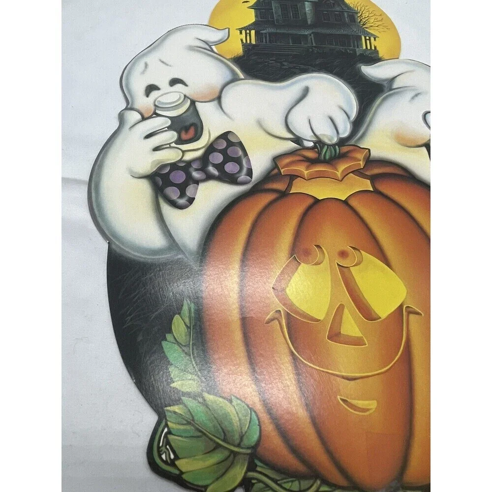VINTAGE BEISTLE HALLOWEEN GHOST DIE CUT CARDSTOCK DECORATION
